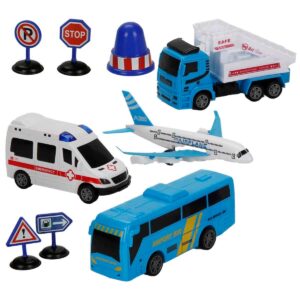 CP Toys Aéroport;  Coffret de jeu avec hélicoptère, avion, figurines, véhicules et accessoires