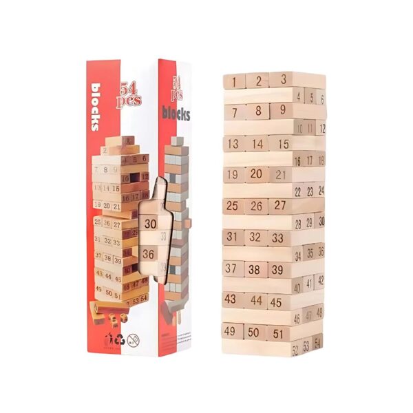 Tour Jenga en bois 54 blocs
