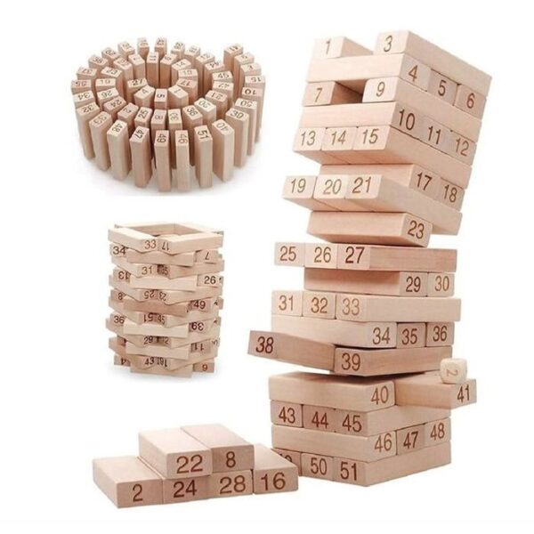 Tour Jenga en bois 54 blocs – Image 5