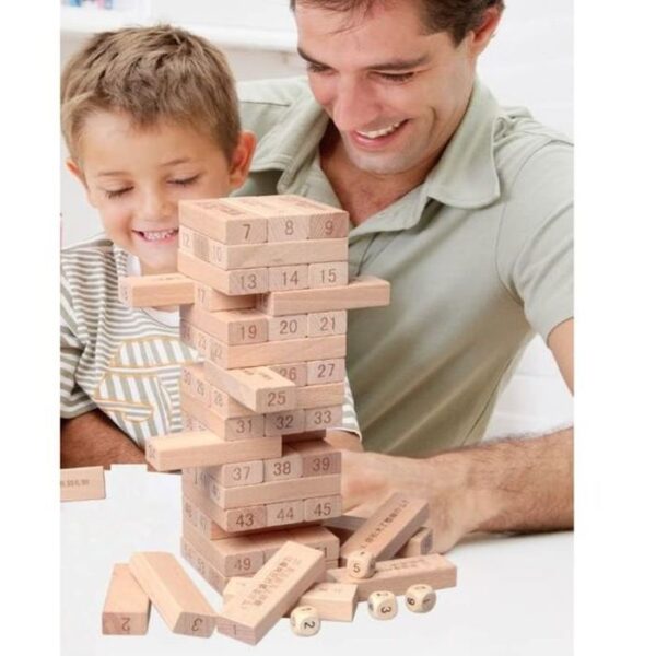 Tour Jenga en bois 54 blocs – Image 6