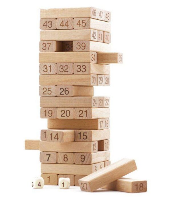 Tour Jenga en bois 54 blocs – Image 7