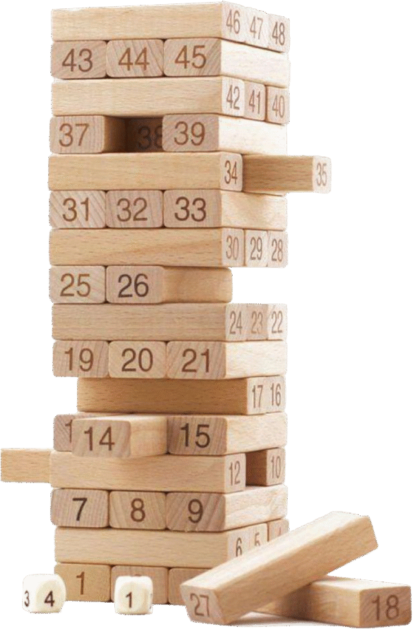 Tour Jenga en bois 54 blocs – Image 2